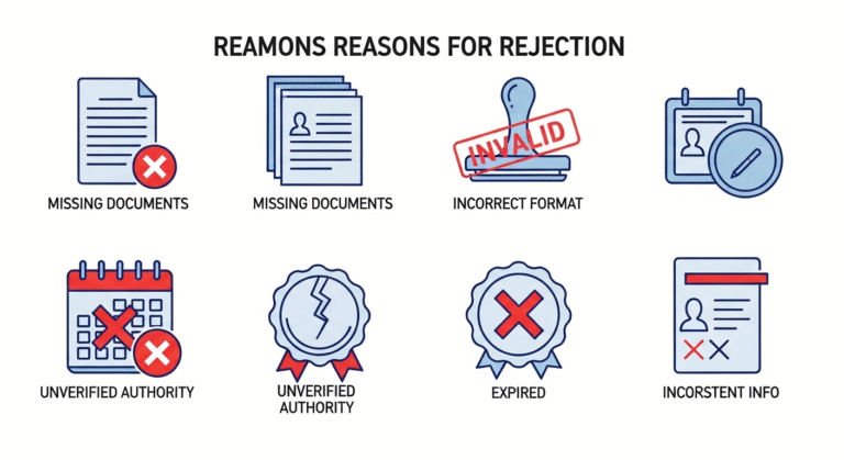 Infographic showing reasons MOFA may reject ratification forms