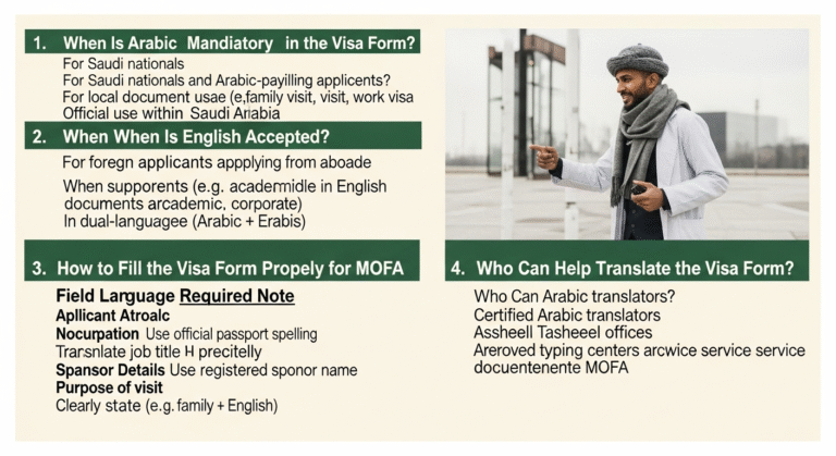 Should the Visa Application Be Completely Filled in Arabic for MOFA Saudi Arabia?